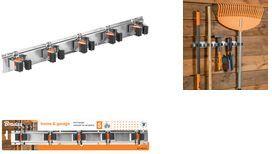 Bradas Besen- & Gerätehalter, 5-fach, Metallschiene Rollenhalter für 5 Stiele mit einem Durchmesser von - 1 Stück (DIY-HG1212)
