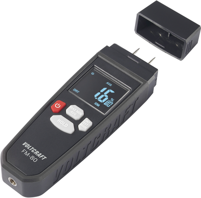 Voltcraft FM-80 Materialfeuchtemessgerät Einstich- und Induktivfunktion Holz Baustoffe VC-14432275