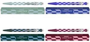 CARAN D'ACHE Druckkugelschreiber 849 MOSAIC, königsblau Strichstärke: M, Strichfarbe: schwarz, sechseckiger Schaft - 1 Stück (849.302)