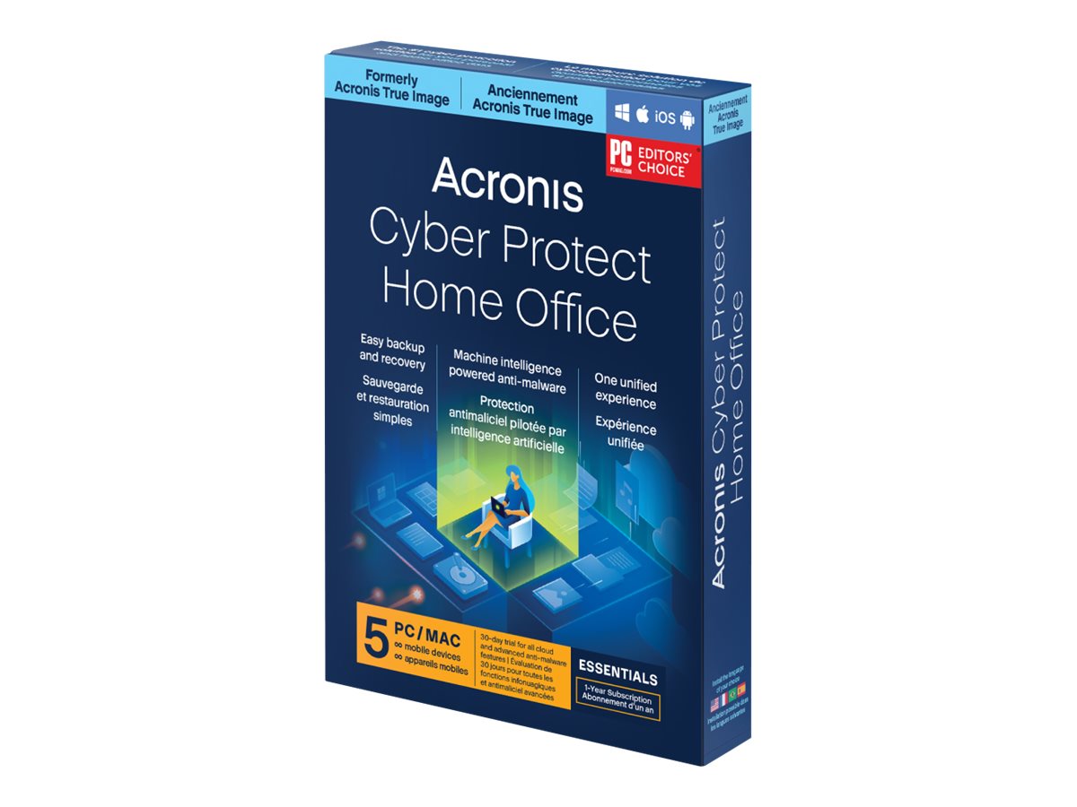 Acronis Cyber Protect Home Office Essentials Abonnement 5 Lizenzen 1 Jahr