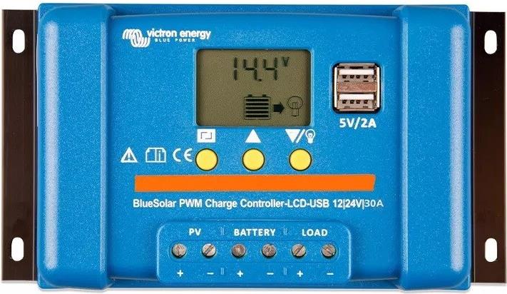 Victron Energy Blue-Solar PWM-LCD&USB Laderegler PWM 12 V, 24 V 30 A (SCC010030050)