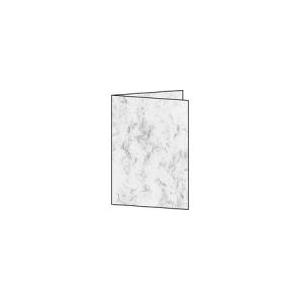 sigel PC-Faltkarten, A5 (A4), 185 g-qm, Marmor grau Edelkarton, für Inkjet-Laser-Kopierer, beidseitig marmoriert (DC503)