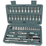 BRÜDER MANNESMANN Steckschlüssel-Satz 1/4", 46-teilig in einer Kunststoffkassette , 6,3 mm (M2040-SL)