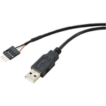 Renkforce USB-Kabel USB 2.0 Pfostenstecker 4pol., USB-A Stecker 0.40 m Schwarz Geflechtschirm RF-5719750 (RF-5719750)