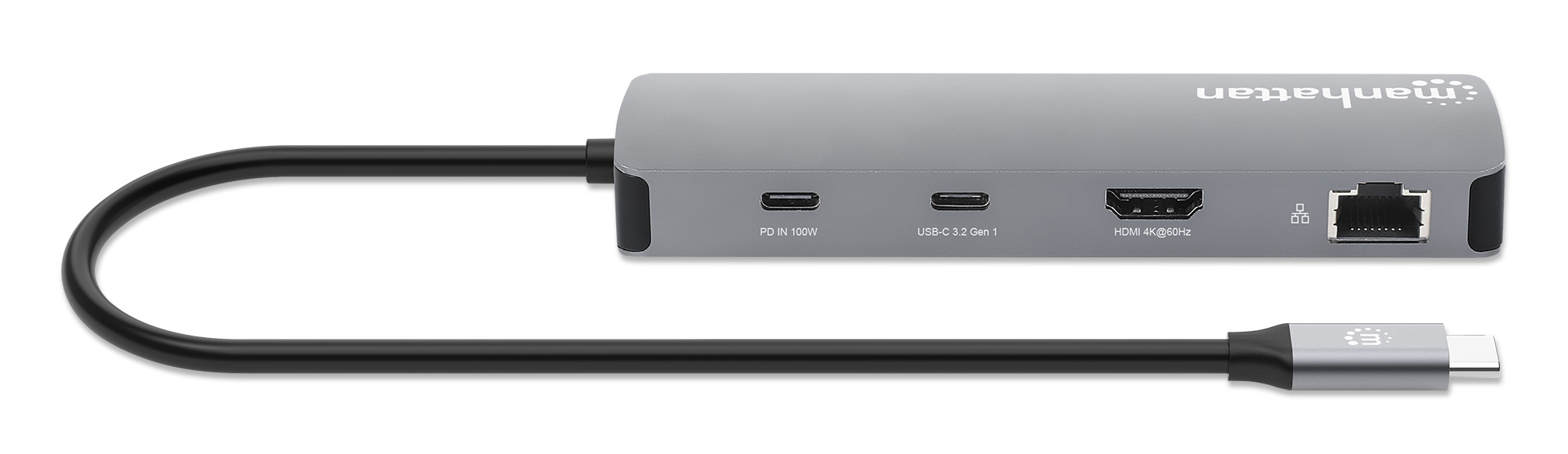 Manhattan 190459 Dockingstation USB-C 3.2 Gen 1 HDMI 1GbE Space-grau