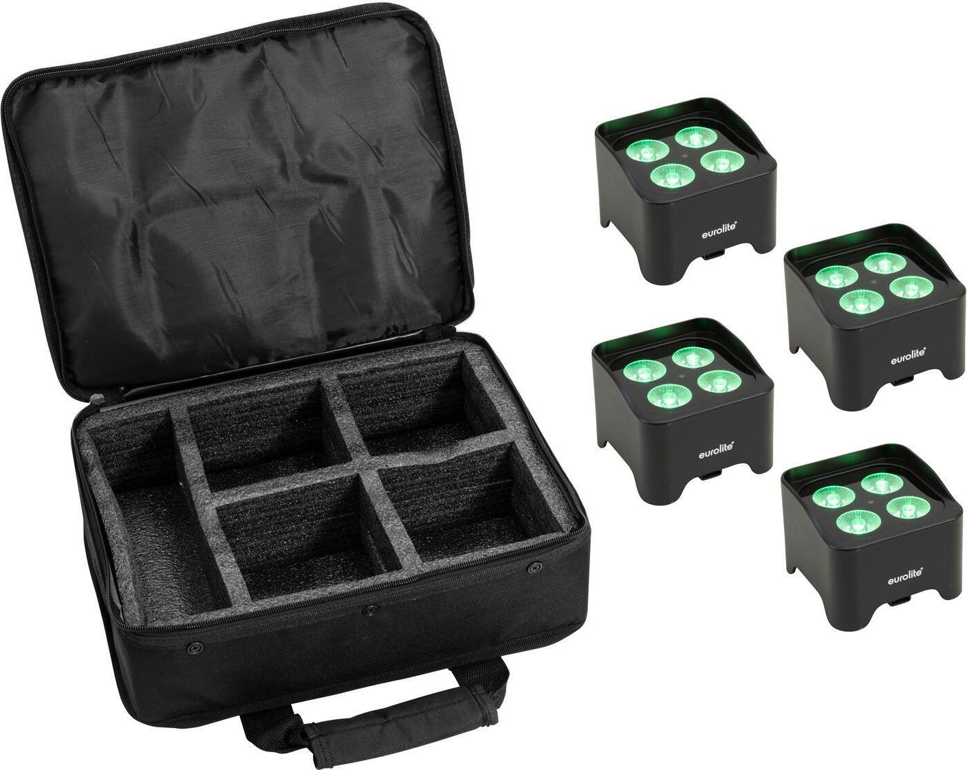 EUROLITE Set 4x AKKU Mini UP-4 QCL Spot MK2 + Soft-bag (20001031)