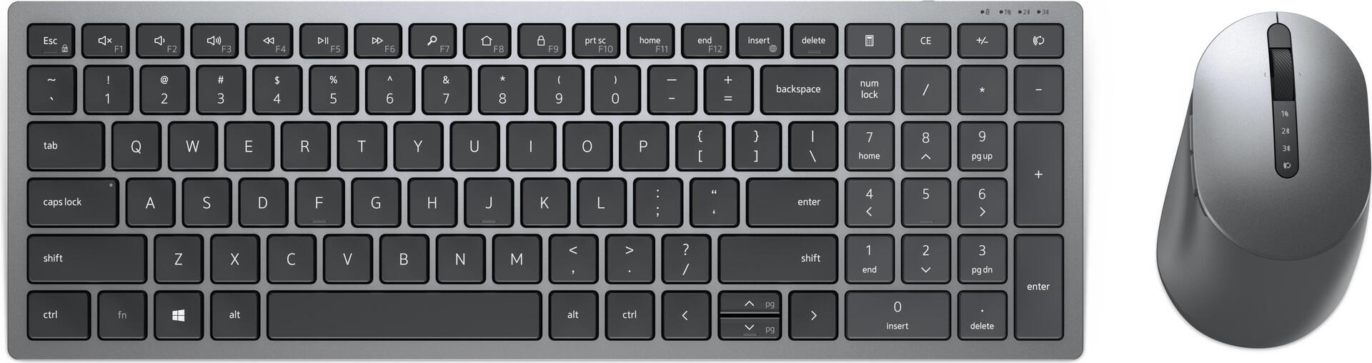 DELL KM7120W Tastatur Maus enthalten RF Wireless + Bluetooth AZERTY Belgisch Grau - Titan (KM7120W-GY-BEL)