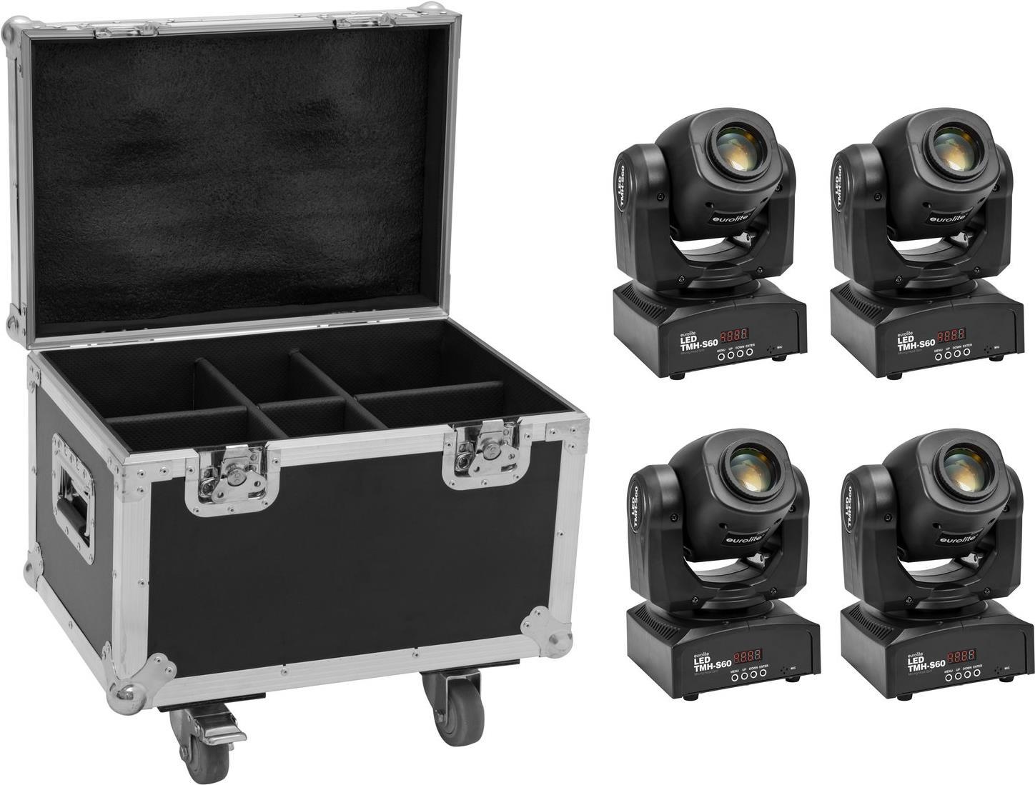 EUROLITE Set 4x LED TMH-S60 Moving-Head-Spot + Case (20000955)