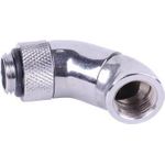 Alphacool HF Winkeladapter Doppel-45° drehbar G1/4 AG auf G1/4 IG - Chrome (17059)