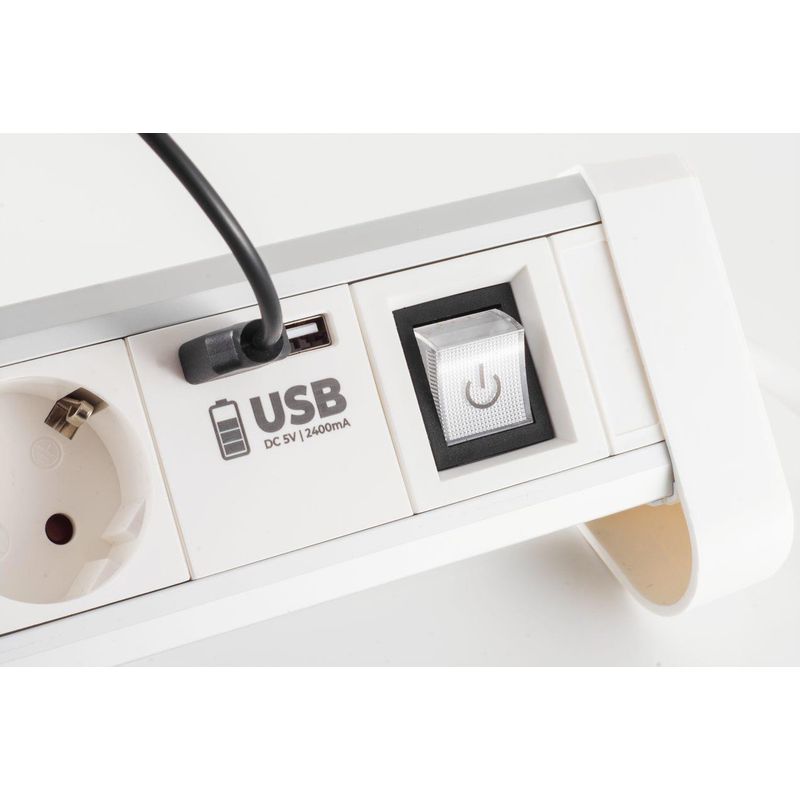S-Conn 60317-W 4AC-Ausgänge 1.5m Weiß Verlängerungskabel 60317-W