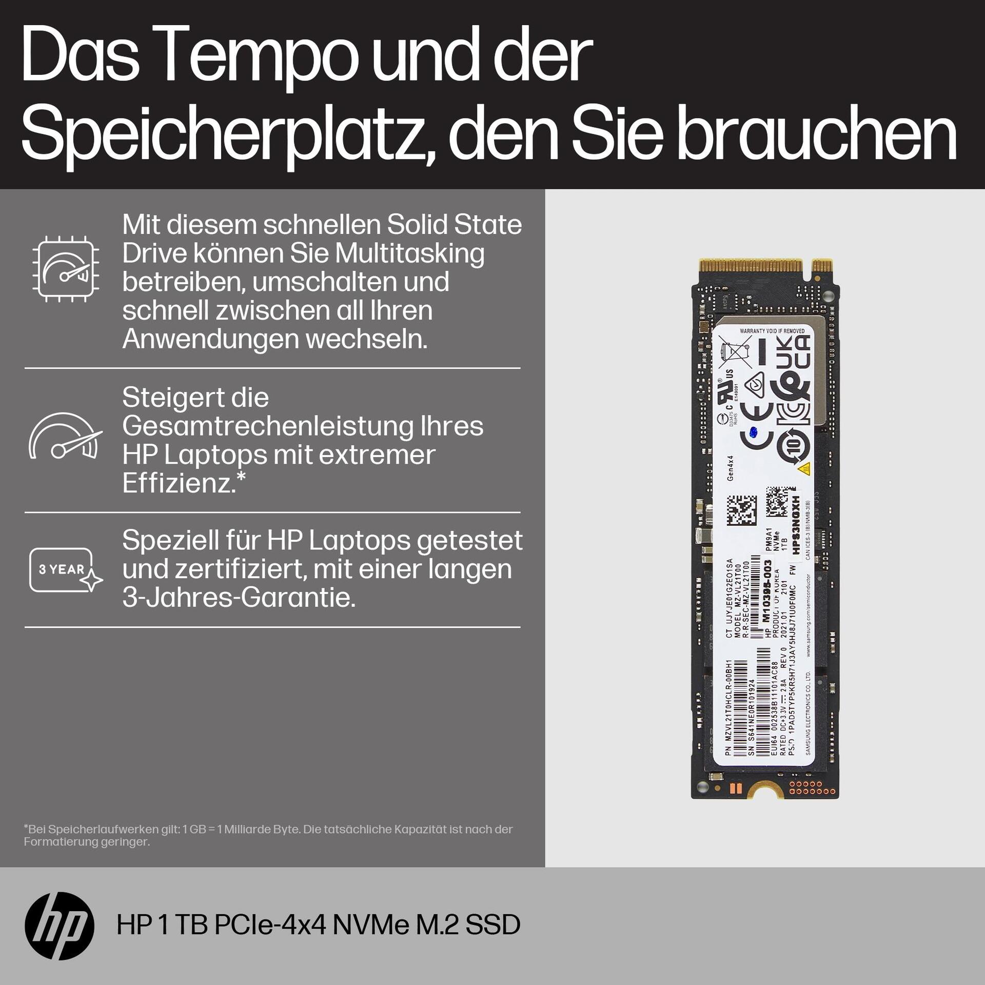 HP SSD 1 TB intern M.2 2280 (8C4X7AA)