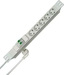 Kopp Steckdosenleiste 19 Zoll 5fach Weiß Schutzkontakt 931504015 (931504015) (B-Ware)