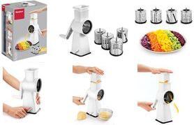 metaltex Küchenhobel Flash, 4 Einsätze, weiß / Edelstahl Material: ABS-Kunststoff / Edelstahl, rostfrei, - 1 Stück (251626084)