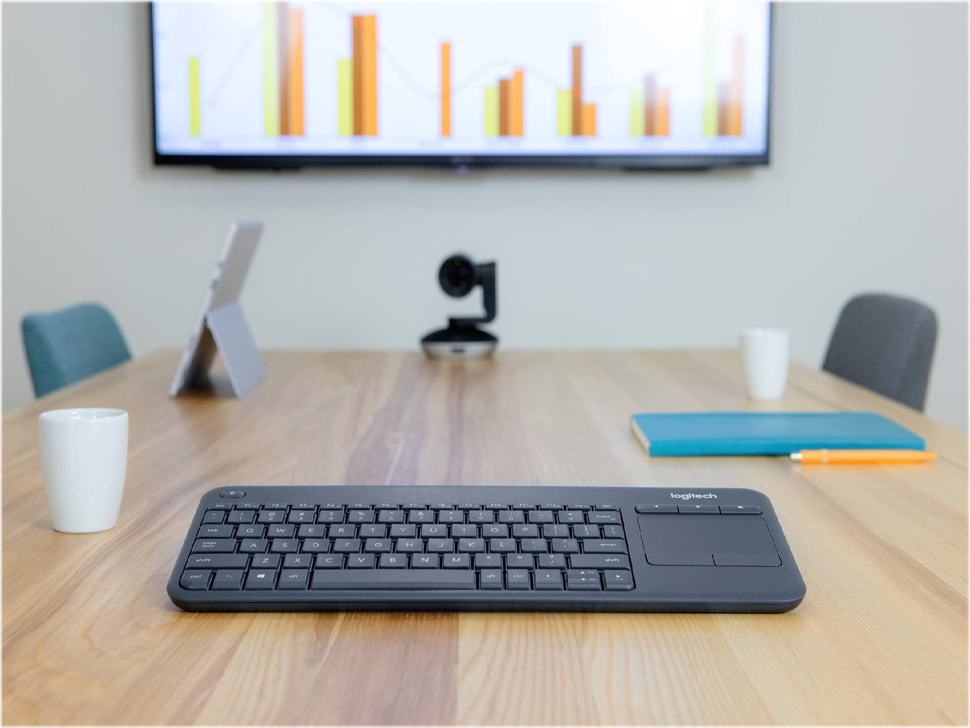 Logitech K400 Plus Wireless Touch Keyboard QWERTY US International Schwarz
