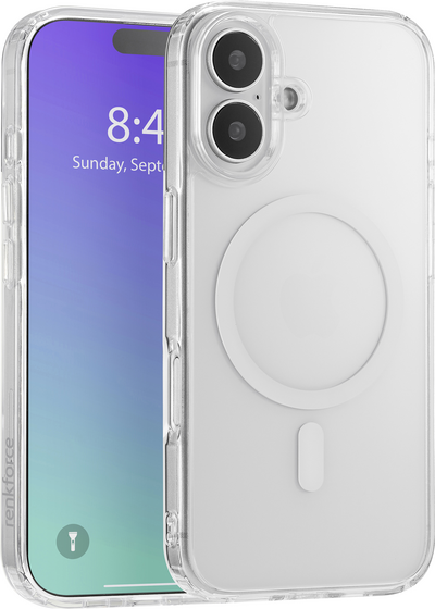 Renkforce RF-6676266 Backcover Apple iPhone 16 Transparent MagSafe kompatibel Induktives (RF-6676266)