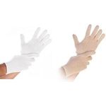 HYGONORM Baumwoll-Handschuh Cuff Light, M, weiß Größe: 8, Baumwoll-Gemisch mit Strickbund, leichte Aus - 12 Stück (27185)