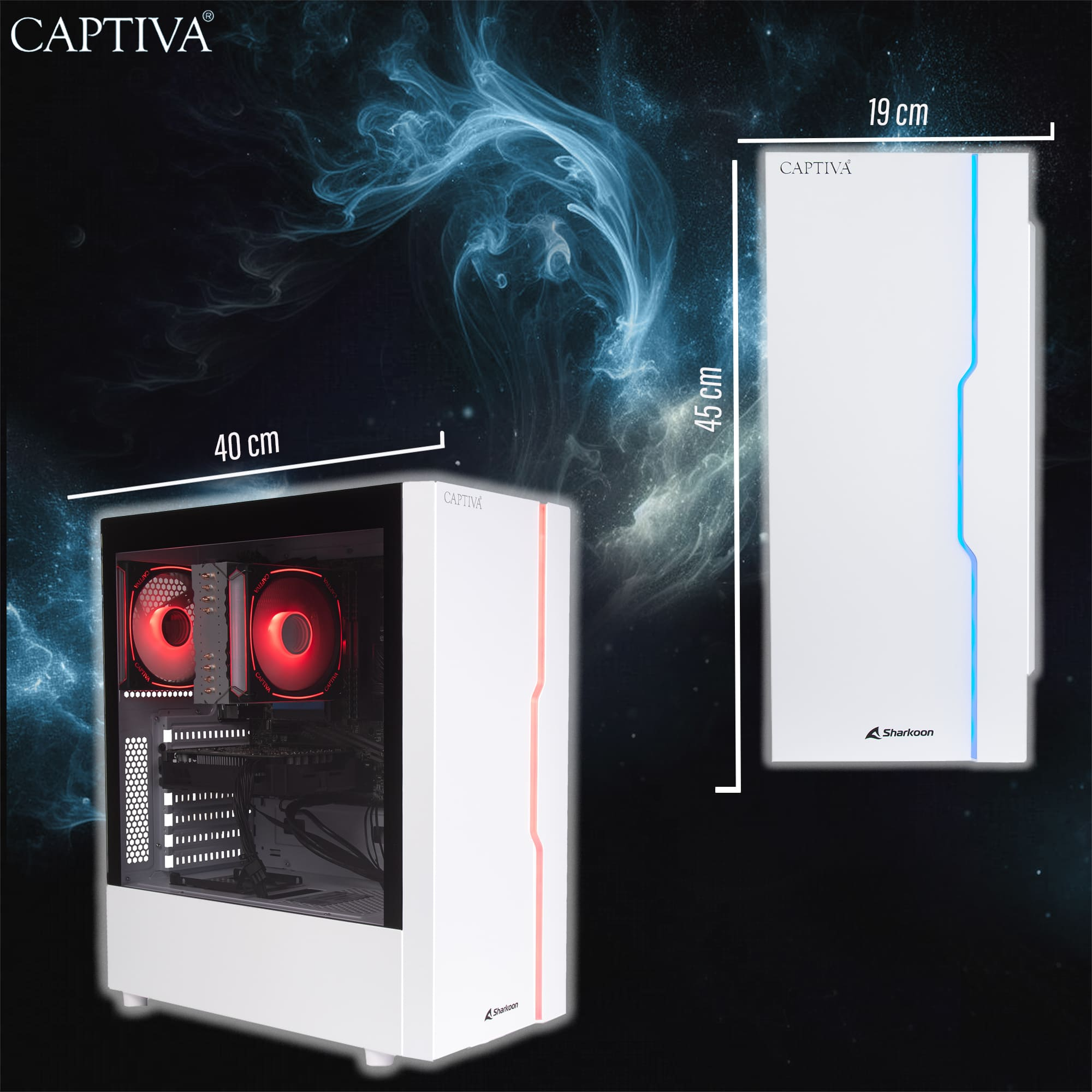 CAPTIVA Highend Gaming R93-313 AMD Ryzen 7 5700X 32 GB RAM 1 TB SSD NVIDIA GeForce RTX 5070 Weiß
