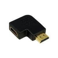 LogiLink Adapter, HDMI Kupplung - Stecker, flach gewinkelt 90 Grad, für die Übertragung von Audio und Video Daten (AH0008)