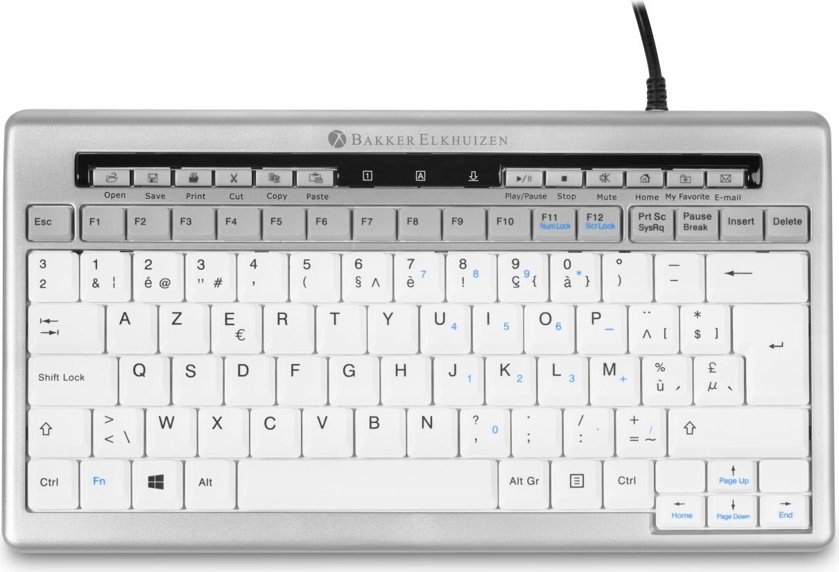 BakkerElkhuizen S-board 840 Kompakte Tastatur USB QWERTZ Hellgrau/Weiß