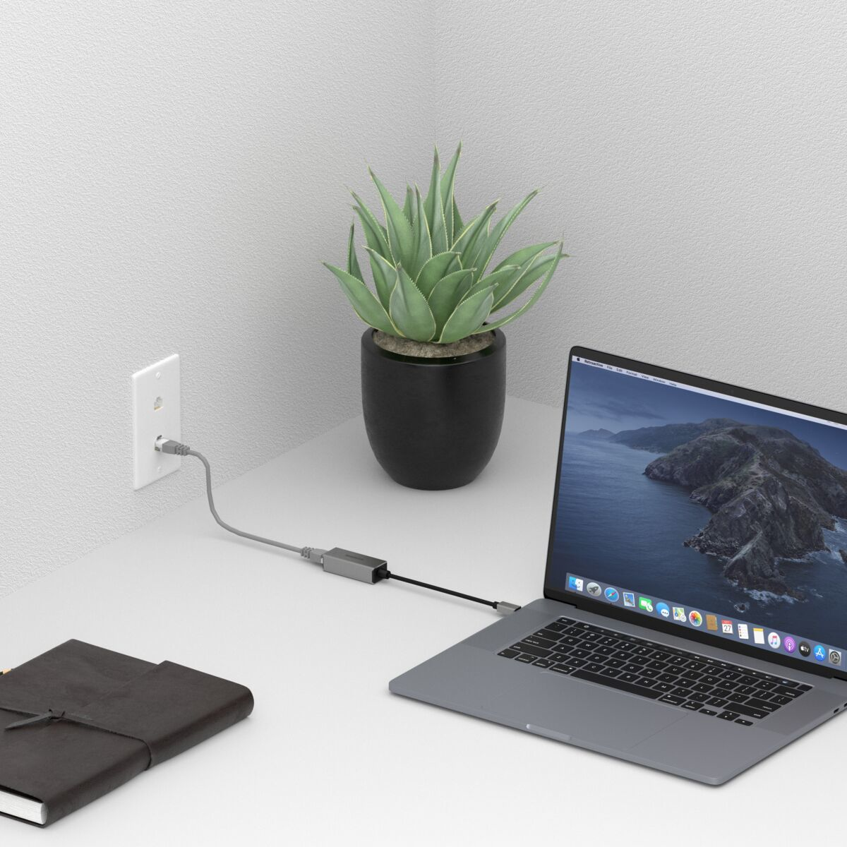Marmitek Connect Netzwerkadapter USB-C 3.1 auf Gigabit Ethernet Schwarz, Silber