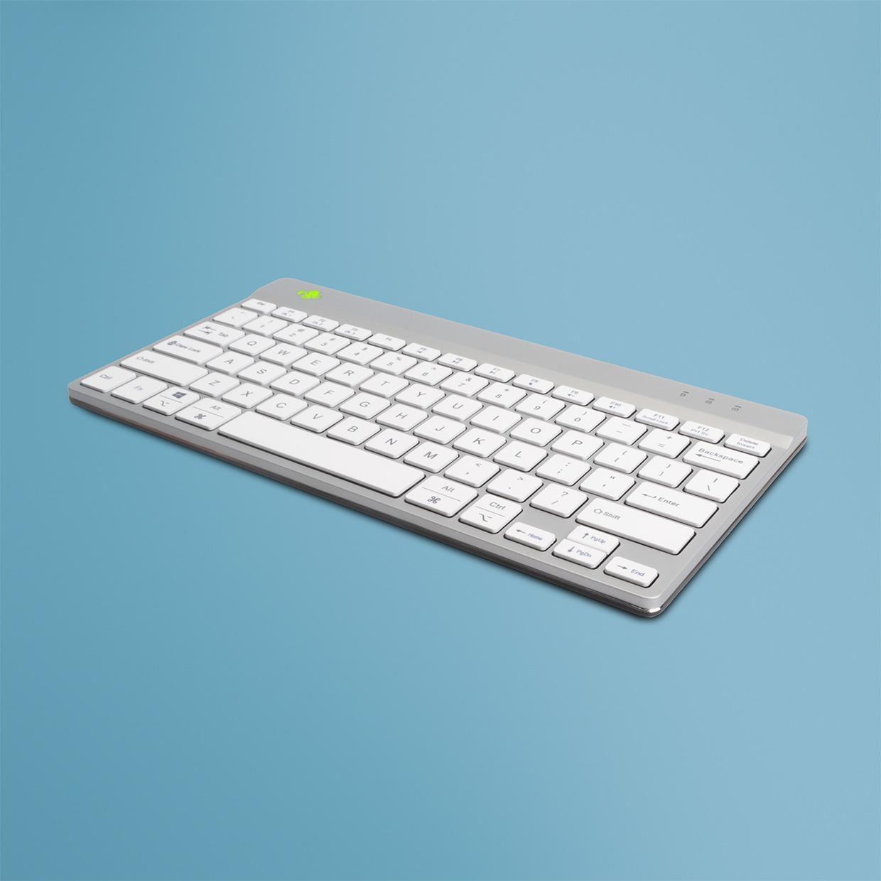 R-Go Tools Compact Break Kabellose Bluetooth-Tastatur QWERTY US Weiß