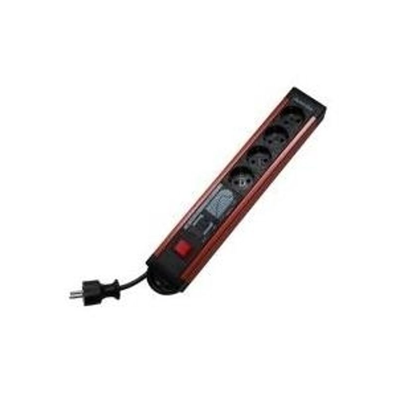 REV Steckdosenleiste mit ÜSS + Netzfilter rot/grau 00144661