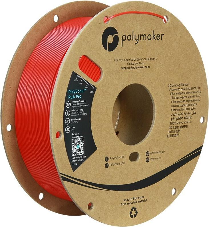 Polymaker PA13005 Filament PLA+ Highspeed Filament schlagfest 1.75 mm 1000 g Rot PolySonic 1 (PA13005)