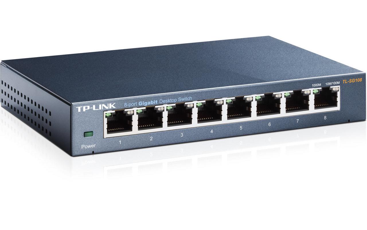 TP-Link TL-SG108 8-Port Gigabit Desktop Switch Schwarz