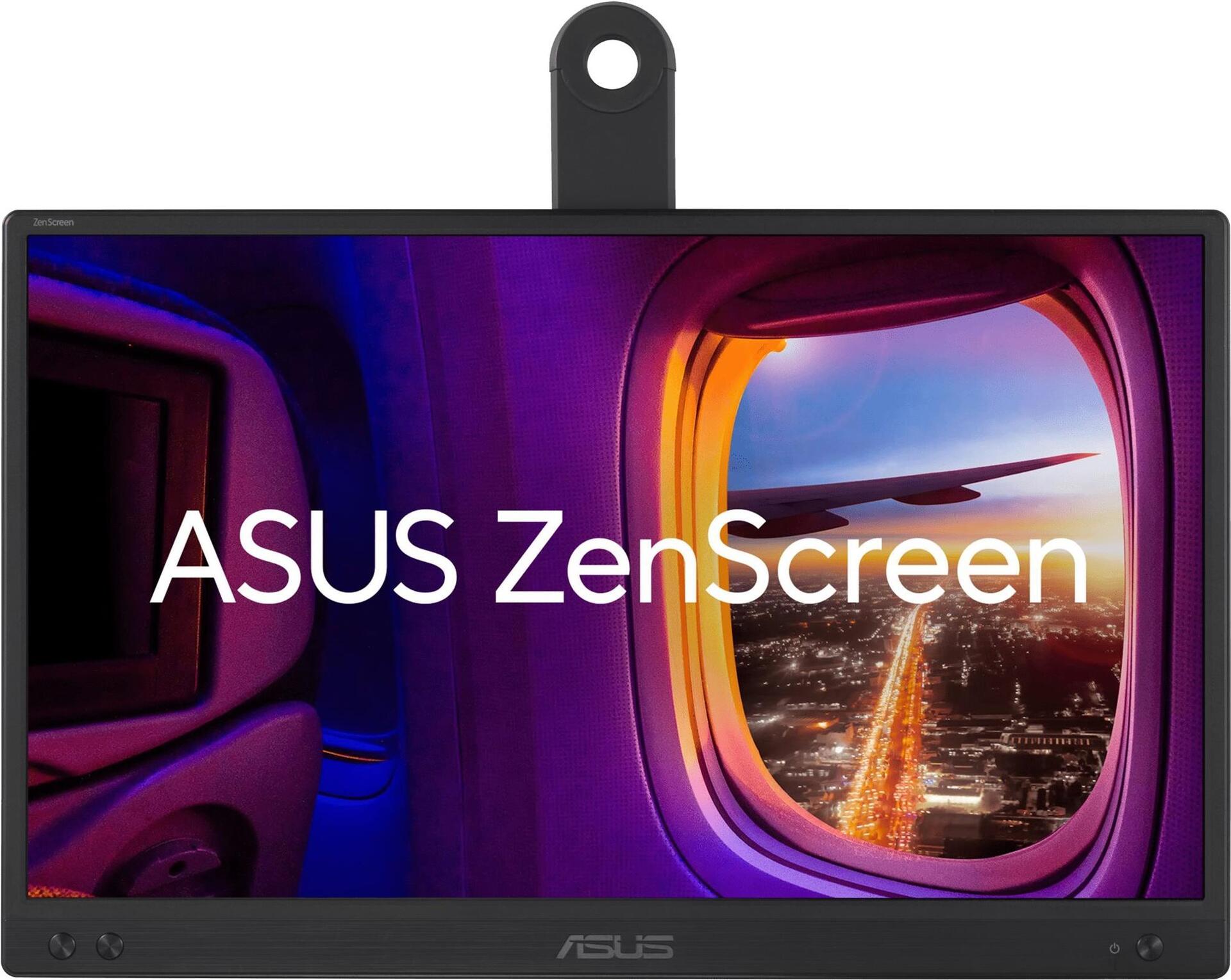 ASUS ZenScreen MB166CR Tragbarer USB-Monitor - 16 Zoll (15,6 Zoll sichtbar), Full HD, IPS, USB Typ-C, flimmerfrei, Blaulichtfilter, entspiegelte Oberfläche, 360° Kickstand [Energieklasse B] (90LM07D3-B03170)