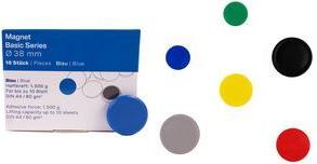 magnetoplan Rundmagnet "Basic", 38 mm, blau mit Vollkern-Ferrit-Ausstattung, Haftkraft: ca. 1,5 kg, - 1 Stück (1863803)