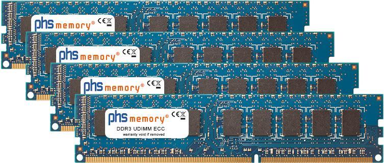 PHS-MEMORY 16GB (4x4GB) Kit RAM Speicher für Supermicro A+ Server 1022G-URF DDR3 UDIMM ECC 1600MHz (