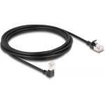 Delock RJ45 Netzwerkkabel Cat.6A S/FTP Slim 90° oben gewinkelt / gerade 3 m schwarz (80289)