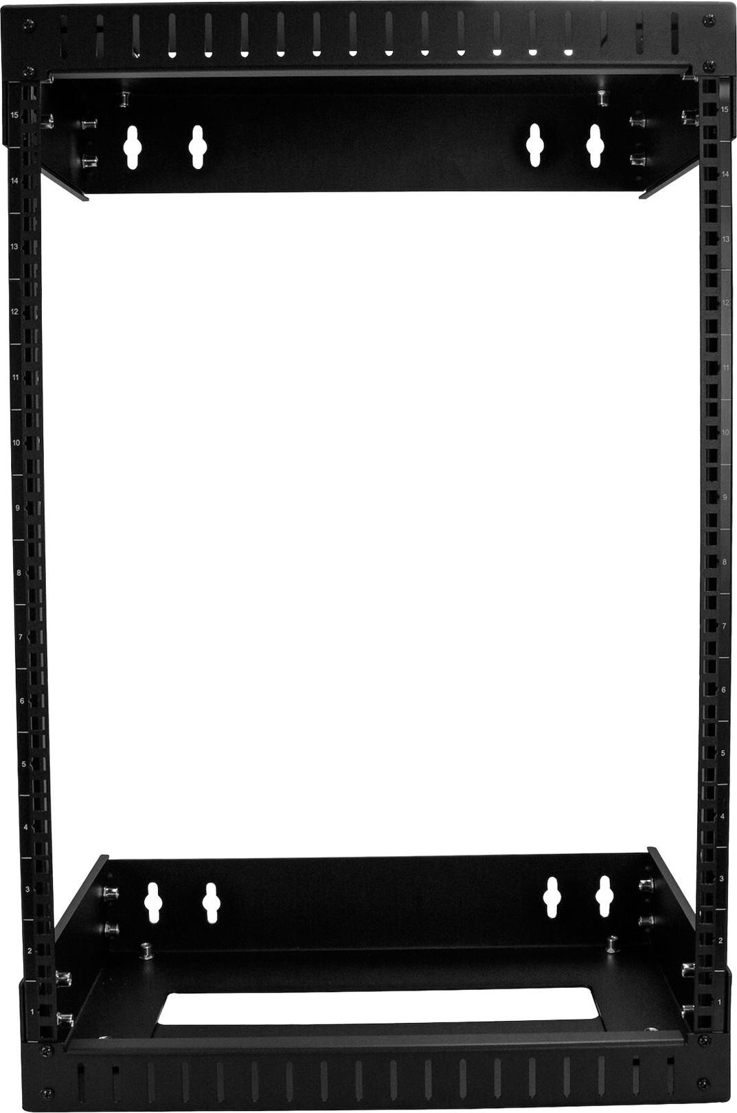 StarTech.com 15HE Wandmontage Open Frame Server-Rack 19" Einstellbare Tiefe Schwarz