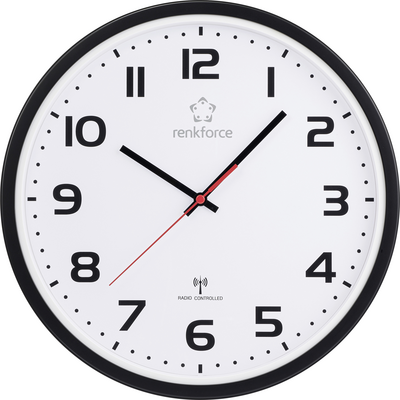 Renkforce RF-6826036 Wanduhr 320 mm x 45.5 Schwarz (RF-6826036)