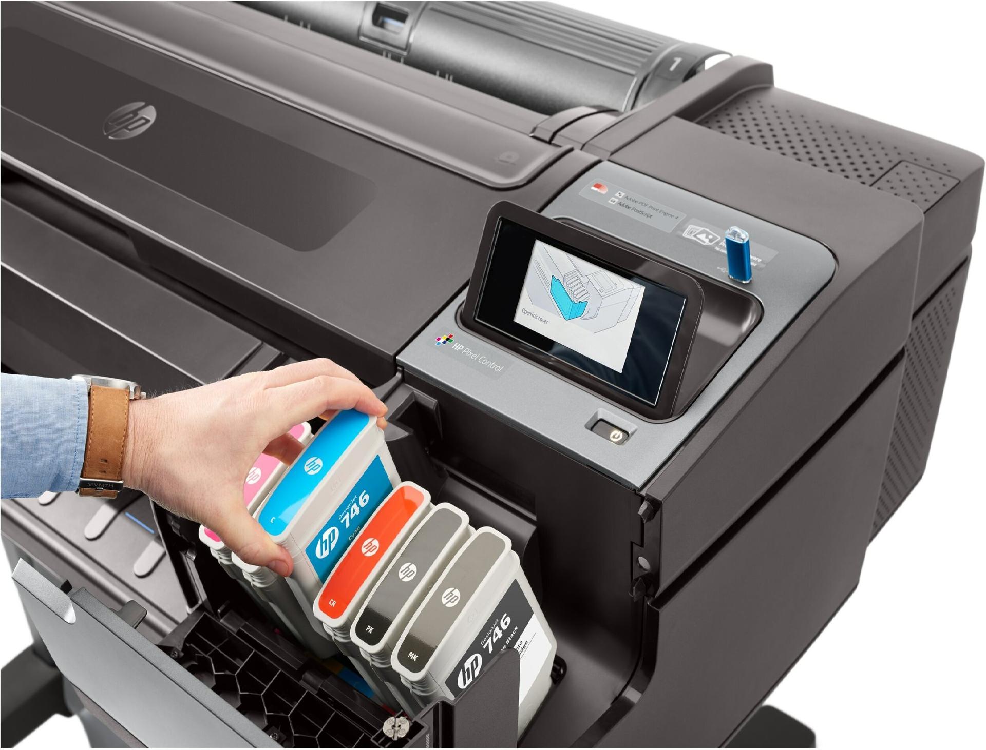 HP DesignJet Z6dr 44" PostScript Großformatdrucker mit V-Trimmer Schwarz, Silber