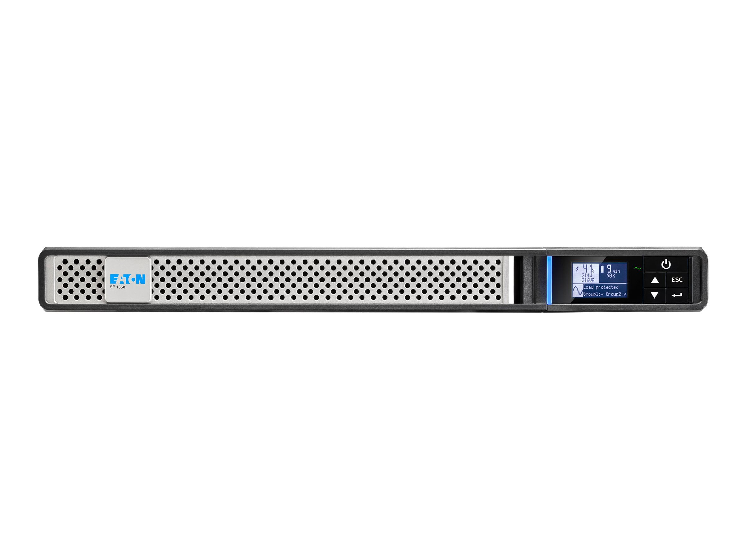 Eaton 5P 1550iR Gen 2 USV 1550 VA 1350 W 1U 19" Rack Schwarz, Silber