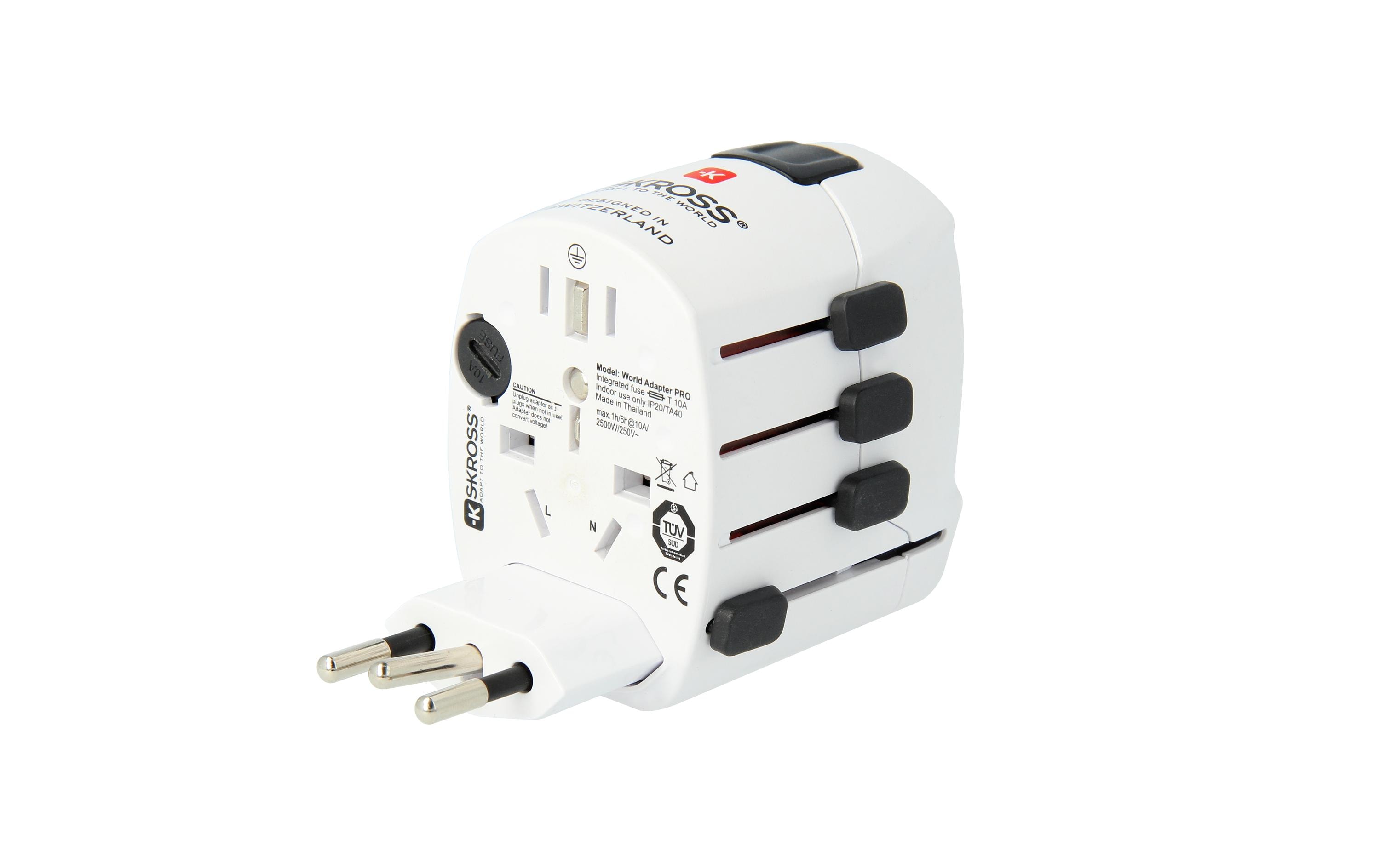 SKROSS World Adapter Pro Reiseadapter 7 A 100–250 V AC Weiß