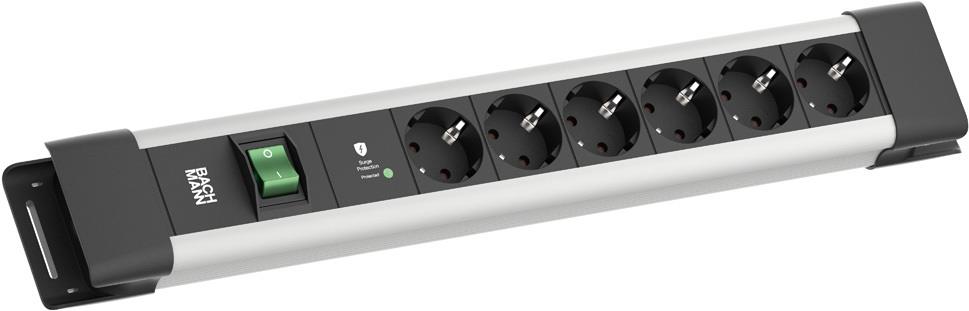 Bachmann CONNECTUS 6xCEE7/3 1xSPD-Plus 1xSchalter 2.0m CEE7/7 Grau (BM005925)