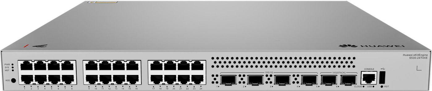 Huawei eKitEngine S530-24T4XE L3 Managed Switch - 24x 1GbE, 4x 10G SFP+, 2x Stack (S530-24T4XE)