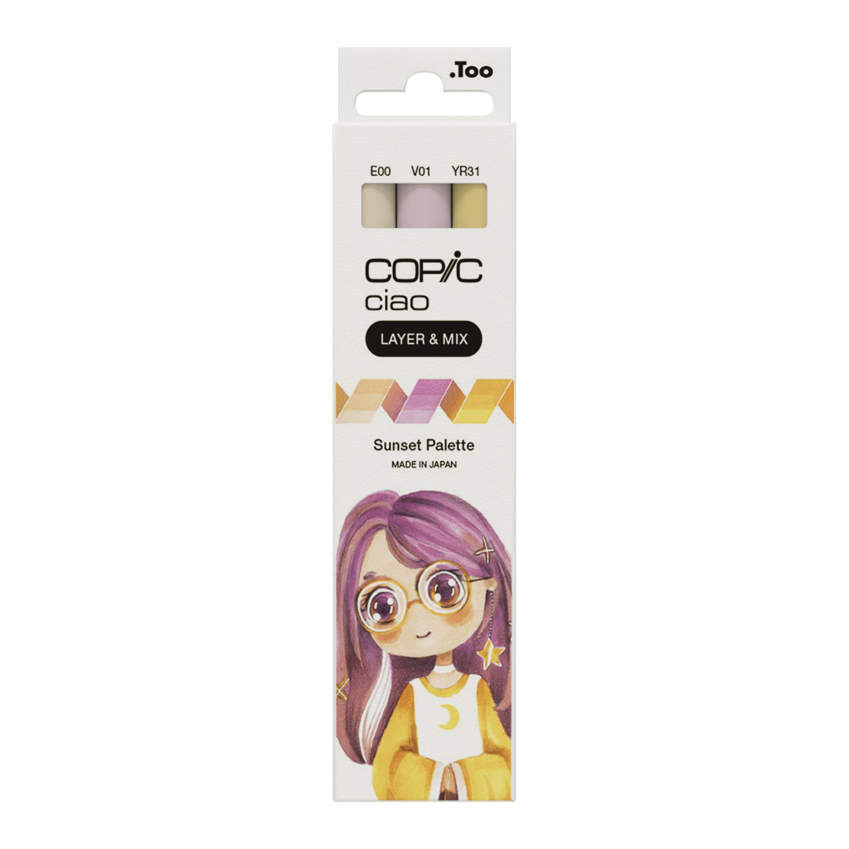 Copic Ciao LAYER &amp; MIX Sunset Palette Layoutmarker-Set, 1,0 + 6,0 mm, 3 St., Beige/Pink/Gelb