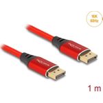 Delock DisplayPort Kabel 16K 60 Hz 1 m rot Metall (80631)