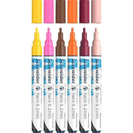 Schneider Paint-It 310 V3 Acrylstifte 6er Set 2 mm Rundspitze