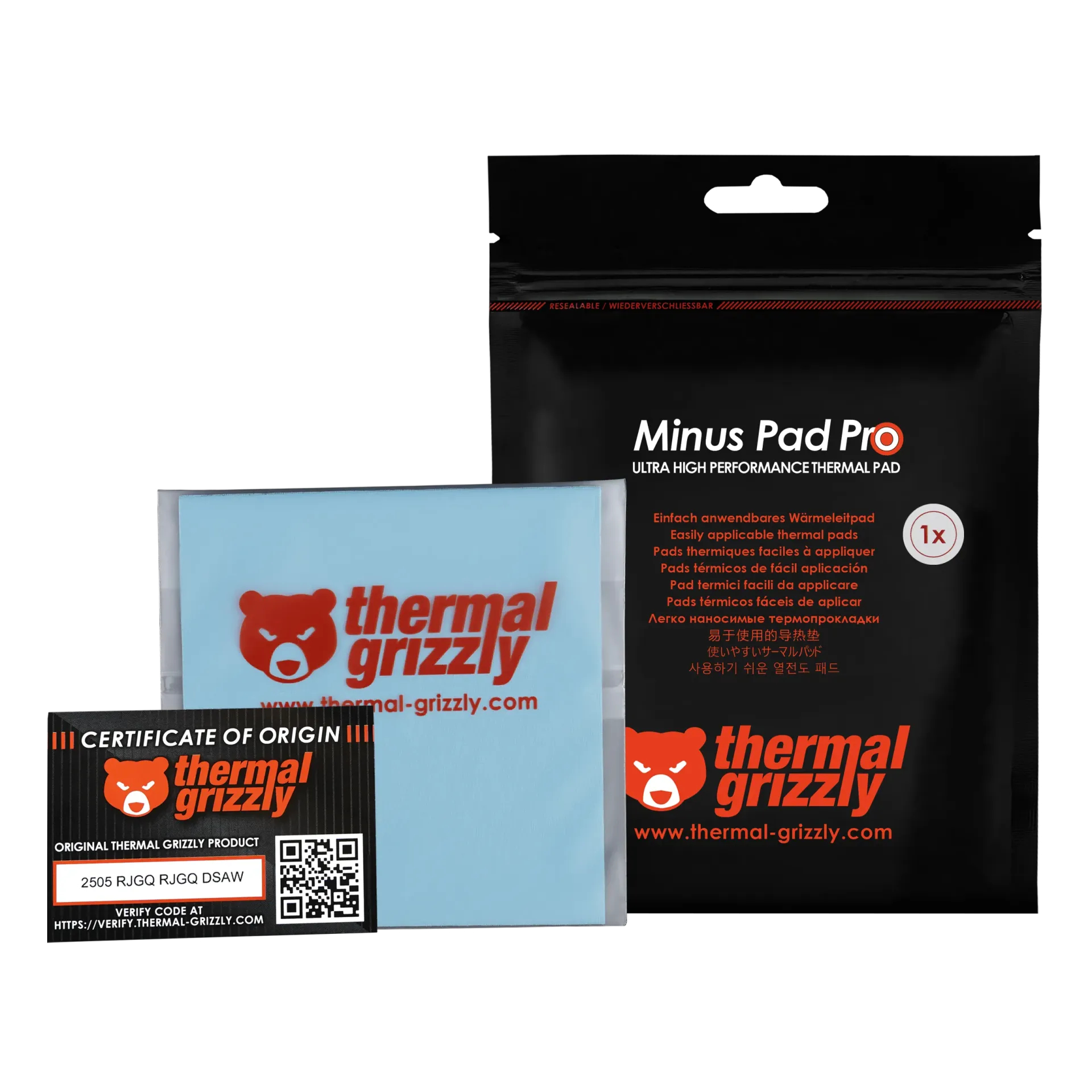 Thermal Grizzly Minus Pad Pro 100x100x2 mm Schwarz