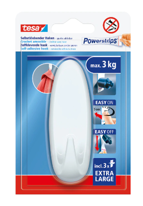 tesa Powerstrips Haken XL Oval Weiß