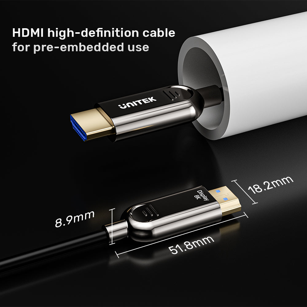 Unitek C11085GY01-10M HDMI 2.1 10 m 48 Gbit/s Schwarz