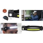 ANSMANN LED-Kopflampe HD240RS, 240 Lumen, wiederaufladbar schwarz, mit Sensor, COB- & Spot-LED, 5 Leuchtfunktionen, - 1 Stück (1600-0765)