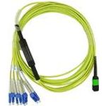 Kompatibles F5 Networks F5-UPG-QSFP4x10LR-1M BlueOptics LWL Breakout Patchkabel, MTP/APC, 4xDuplex LC/UPC, 1 Meter, Singlemode E9/125µm, G.657.A1, Markenfaser, 3.0mm LSZH gelb, 8 Kerne und MTP Stecker ohne Pins, inkl. Messprotokoll (F5-UPG-QSFP4x10LR-1M-BO)