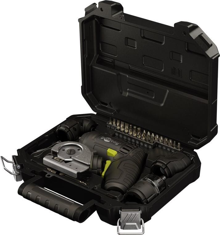 Goobay 4in1 Mini-Akkuschrauber-Set 35-tlg. - in Pistolenform mit 4 Vorsätzen und (77817)