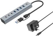 Conceptronic USB-Hub 7-Port 3.0 ->7x3.0 inkl.Power Adapter (HUBBIES20GP)