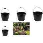 Bradas Baueimer mit Ausgießer, 20 Liter, PP, schwarz rund, mit Inhaltsskala, Metallbügel mit ergonomischer - 1 Stück (KTWL20)